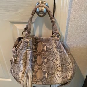 Gili snake print leather handbag